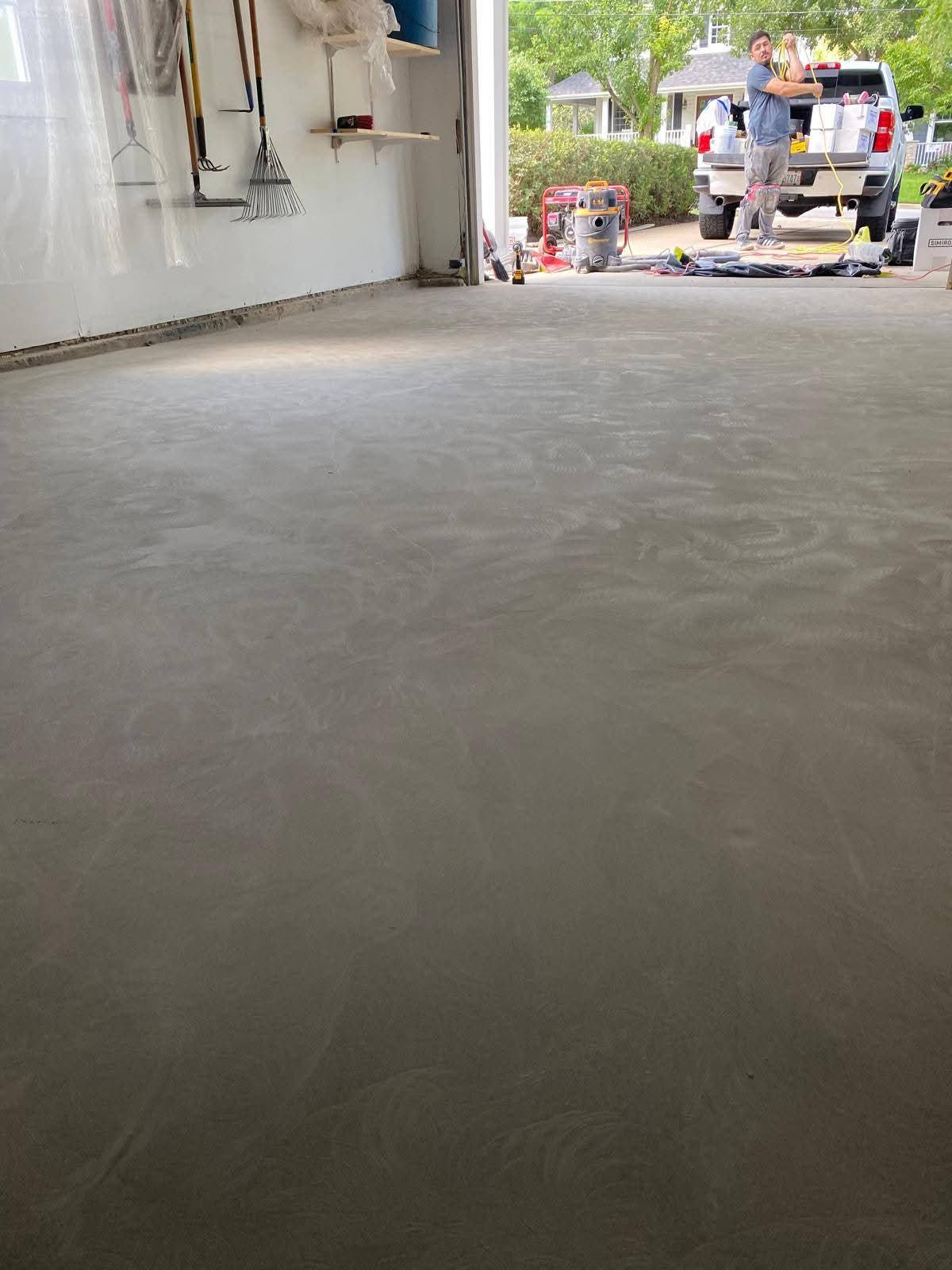 Concrete floor prepared for coating